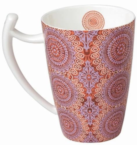 TeaLogic Jumbotasse Sonji - Megabecher Tasse mit Mandala Motiv Rot - Tea Logic Becher Bone China (500ml)