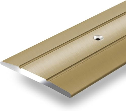 KARAT Profilé de transition Firm - forme C - rail de transition anodisé - 1 pièce - baguette de recouvrement pour parquet, stratifié, PVC - largeur 36 mm (Longueur: 90 cm - Pré-percé, Or)