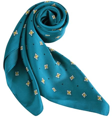 DAMILY Bandana vintage para hombre, sedosa, cuadrada, pañuelo para la cabeza de verano, pañuelo geométrico para el cuello y diadema, satén para motocicleta, pañuelo pirata para festival, cintas para