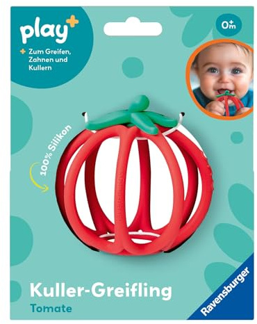 Ravensburger 12034045 Play+ Kuller Grifling: Tomat - Tandhjälpmedel, Silikon Baby Toy från 0 månader