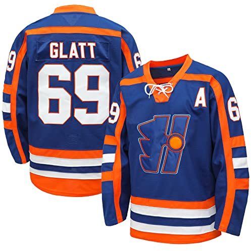 Atonmore #69 Glatt Halifax Highlanders Ice Hockey Jersey,Doug The Thug Stitched Movie for Men and Women Sweatshirt(69Blue, 3X-Large)