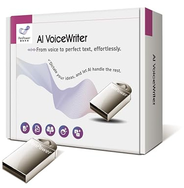 AI VoiceWriter – Smart Dictation & AI Writing Assistant for Windows & Mac | USB Dongle & Mobile App for Voice Input, Proofreading, Rewriting & Multilingual Support