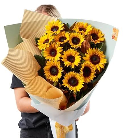 Bouquet de Girasoles con 10 Flores, Ideal para Celebraciones Importantes