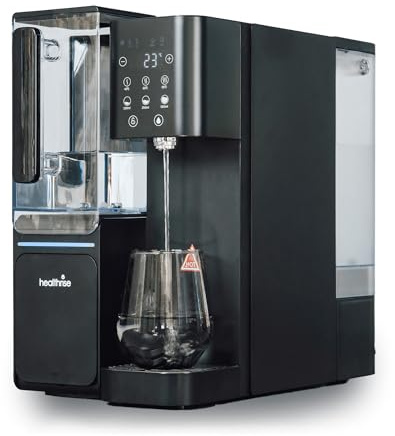 Health Rise Pure Water Pro | Umkehrosmose Wasserfilter | 5-stufige Filtration für reines Trinkwasser | Heißwasserfunktion 45-100°C | 4,5 Liter Tank | UV-Licht | Inkl. 2 Wasserkrügen | Auftisch