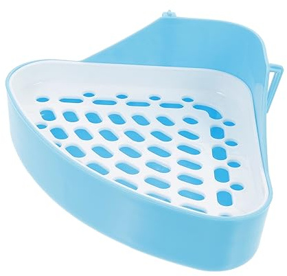 Yardwe Bac à Litière pour Animaux De Compagnie Triangulaire en Plastique Abs Bleu, Mini Toilette pour Lapin Et Rongeurs, Lave-Linge Facile à Nettoyer, Usage en Cage pour Petits Animaux
