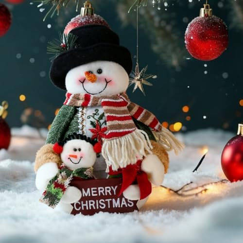 JOINPAYA Snowman Tabletop Decorations Christmas: 1pcs 10.22X6.48X3.54in Xmas Plush Cloth Snowman Ornaments Winter Indoor for Home Holiday Room