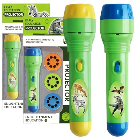VINSPIRE Torch and Projector for Kids 3-8 Years, Projector Torches for Kids with 6 Discs 48 Images, Educational Dinosaur for Boys and Girls for Early Gifts (Dino+Animal)