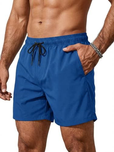 Runcati Badbyxor, herr, snabbtorkande, badshorts, män, enfärgade, strand, simbyxor, elastiska sport, träningsshorts med nätfoder och blixtlåsficka