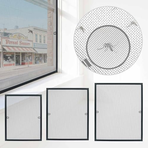 Verdego Fliegengitter Fenster mit Rahmen 100×120cm, Insektenschutz für Fenster ohne Bohren, Mückenschutz Individuell kürzbar, Aluminium, Fliegenschutzgitter mit Fiberglasgewebe, Anthrazit