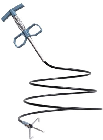 4-Claw Bendable Drain Un Clog - Flexible Grabber Cleaner, Bendable Flexible Long Wire Rod Stick, Spiral Pipe Hair Drain Clog Remover Tool for Bathtub Bathroom Kitchen Pipe Sewer Line Sink Shower
