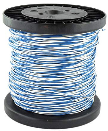 WITTKOWARE YV Schaltdraht, 2x0,6mm, verseilt, Kupfer verzinnt, 100m Draht auf 125mm Kunststoffspule, Adernfarben blau/weiß