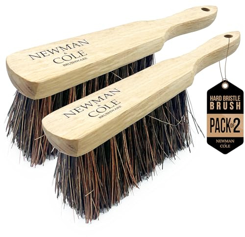 Newman and Cole Spazzole per mani in legno naturale - Scegli tra spazzola a setole rigide dure o spazzola morbida con setole naturali o sintetiche (2 x Spazzola rigida in bassine)