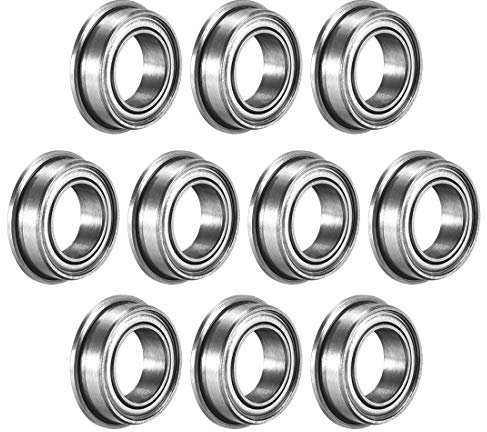 sourcing map MF106ZZ Flansch-Kugellager 6 x 10 x 3 mm, doppelt geschirmt (GCr15), Chrom-Stahl-Kugellager, 10 Stück