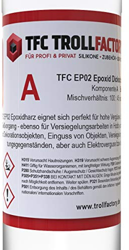 TFC Troll Factory EP02 epoxiharts med härdare I 300 g set (200 g + 100 g) I 100 mm i en gjutning I set A och B I tjockt lager gjutharts