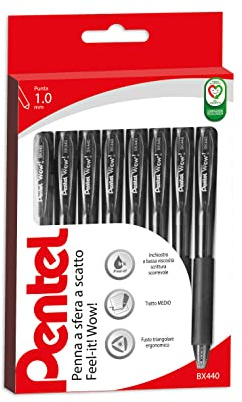 Pentel BX440 Feel-it Wow penna sfera a scatto 1,0 mm 8 nero