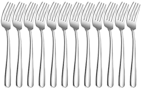 Gabeln 12 Stück, Edelstahl Gabel Set Besteckset 12 Personen, GrößE 8.3 inch (21cm)
