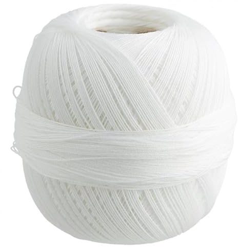 2er Set (2 x 50 g) Filethäkelgarn,Häkelgarn,Stärke 30,extrafein,50g/500 m,100% Baumwolle, (8393 weiß)