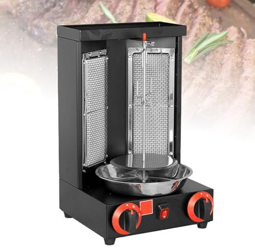 Gril rotatif automatique commercial, machine à doner kebab à gaz, rôtissoire gyroscopique verticale, cuisinière à gaz, rôtissoire rotative, panneau de contrôle de température simple, pour camping