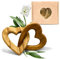 Holzherzen, Olivenholz - Verbundene Holz Herzen als individuelles Geschenk zur Hochzeit, Hochzeitstag oder Verlobung (6 cm)