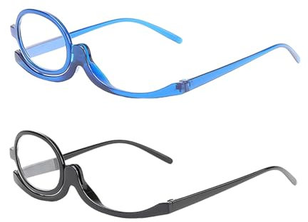 WUFGWBD 2 Pieces Of Makeup Reading Glasses, Makeup Aids, Flip-Up Glasses, Portable Makeup Glasses, Reading Magnifying Glasses