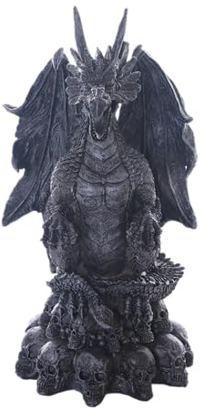 Kawaii-Story DH-019 - Figura de dragón (resina, 24 x 13 x 12 cm), diseño de dragón, fantasía, gótico, color negro