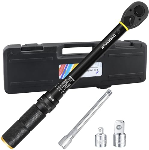 Uharbour Chiave dinamometrica da 3/8, Chiave dinamometrica da 3/8 5-60 Nm con barra di estensione e adattatori, precisione ±3% Tutte calibrate con numero di serie unico, adatta per bicicletta, moto