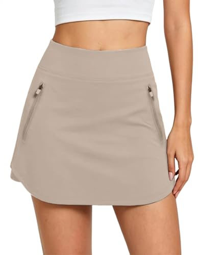 Jhsnjnr Skorts for Women UK Workout Tennis Skirt with Zipper Pockets Casual Summer Athletic Golf Skort