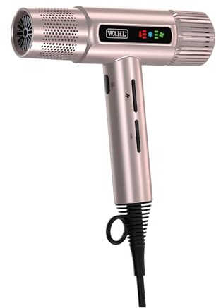 Wahl Vanquish, professionell hårtork med diffusor, Ros | Professionell hårtork 1600 W, FlowControl-teknik, joniserande, 4 värmelägen, magnetiska munstycken och diffusor