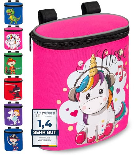 GRINSEZWERGE Kinder Lenkertasche mit Deckel | Laufrad Lenkertasche | Fahrrad Lenker Tasche | Fahrradkorb Fahrradtasche Laufradtasche Lenkerkorb | Zubehör Kinderfahrrad