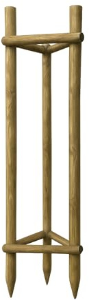 Timbermik Kit Complet Tuteur Arbre 220 cm ø 7 cm Tuteur Bois avec 3 Piquets 3 Sangles Noires 6 Demi Palissades Support Arbre Fixation Plantes Jardin