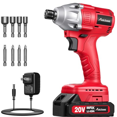 AVID POWER 20V Brushless 1/4'' Impact Driver Kit, 2220in-lbs High Torque, 2-Speed Mode, Variable Speed Cordless Impact Driver, Brake Stop Function, Compact Design with LED Light, 4 Sockets & 4 Bits