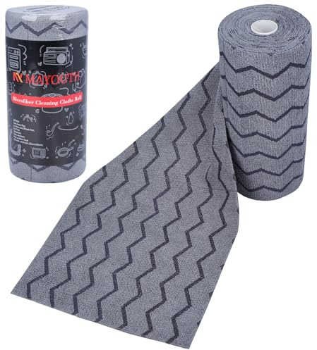 MAYOUTH Mikrofiber rengöringsdukar rulle 50-pack återanvändbara pappershanddukar för biltvättstillbehör ultraabsorberande kök disktrasor hus fönster rengöringsdukar luddfri riva bort (marinblå