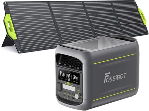 FOSSiBOT F1800 Bärbart Elaggregat Med 200W Solpanel, 1024Wh LiFePO4 Batteri Portable Power Station, 1800W AC 230V Solgenerator, kraftverk för Utomhuscamping, Husbil, Hemmabruk & Nödström