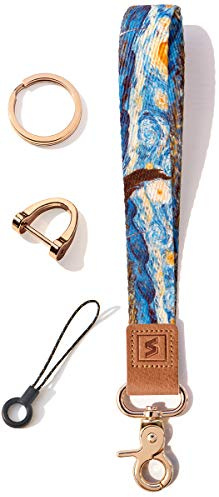 SENLLY Porte-clé Lanière de Poignet, Conception de Motifs Originale Cordon pour Clés