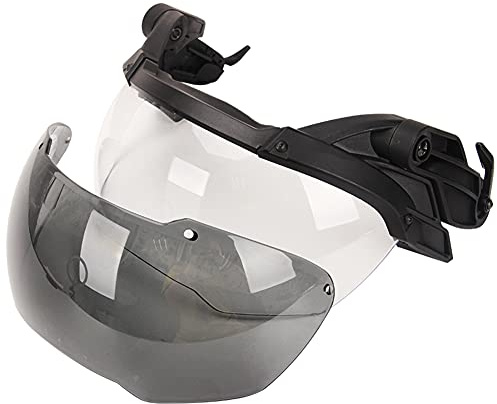 AQzxdc Juego de Linterna Táctica, Visera de Casco Ajustable, con Casco Airsoft y Cubierta Casco, para Paintball BBS Gun Shooting Game Halloween Cosplay Party,Goggles