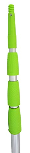 vom Pullach Hof Teleskopstange Teleskop-Stange Stange 8 Meter Grün mit 3-Fach Kopf Gewinde, Druckknopf, Konisch | Aluminium