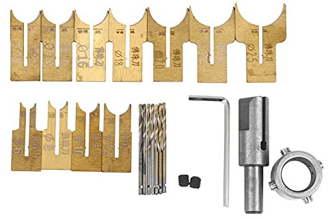 GOSER Perles en Bois Foret Boule Lame Fraise Ensemble 24 PièCes Carbure CéMenté SphéRique Perles Kit D'Outils de Travail Bois