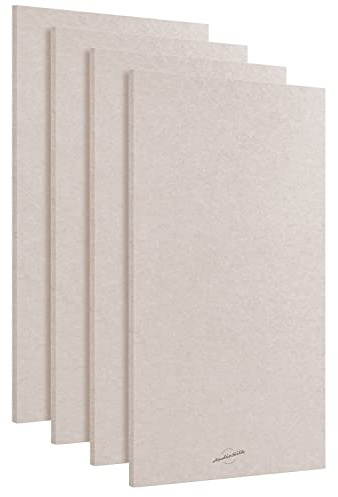 AudioSilk Paneles Acústicos, Paquete de 4 - KIT DE HABITACIÓN, Grande, 116 x 58cm, Natural