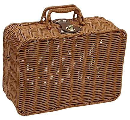 kowaku Organisateur cosmétique de Valise en Osier, Panier de en Osier, boîte de Valise rétro pour Le Stockage des Aliments de, XL