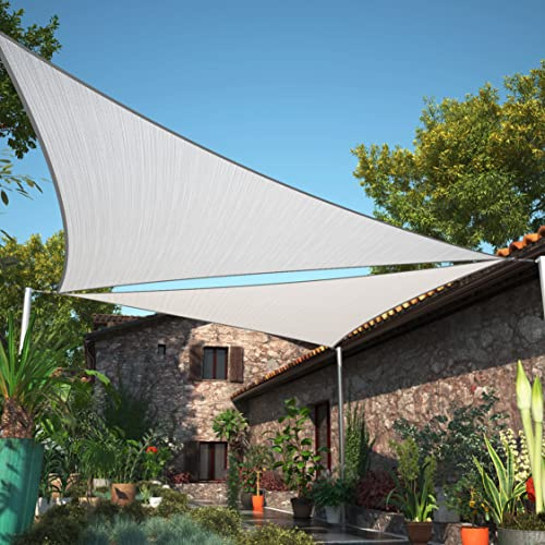 ShadeMart 13 cm x 13 cm grått solskyddssegel triangel smTAPT08 baldakin tyg skärm, vattenluft genomtränglig och UV-resistent, kraftig och carport uteplats utomhus – (vi anpassar storleken)