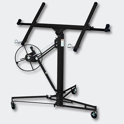 Warmiehomy 11FT Heavy Duty Drywall Lift Plaster board lifter Panel Hoist Jack Tool Lifter Construction Tool Black