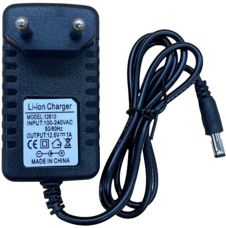 Lelukee 24W universell nätadapter 12,6 V DC 1A, för övervakningskamera, väggströmförsörjning EU-kontakt 2 stift, DC-kontakt 5,5 x 2,5 mm, svart