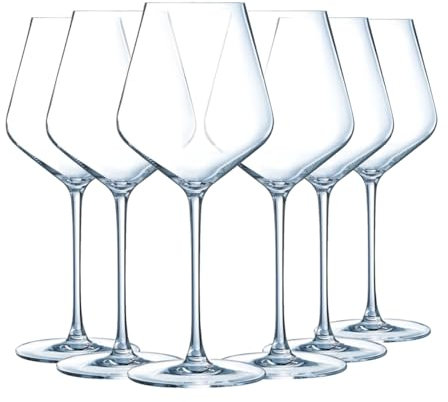 Chef&Sommelier - Colección Distinction - 6 Copas de vino 38cl - Fabricado en Francia - Embalaje resistente