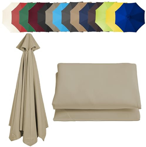 Rechange Toile De Parasol De Jardin À 6 Nervures/8 Nervures, Auvent De Rechange Pour Parasol De Terrasse (200cm/2.7m/300cm) - Épais Et Résistant - Toile De Parasol Deporté - Pour Plage/piscine/Jardin(