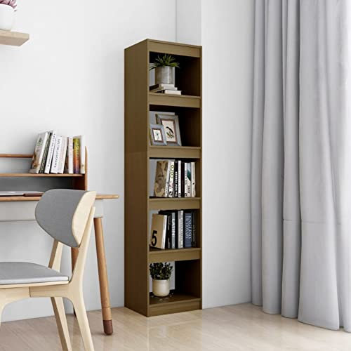 LAPOOH Bokskåp/rumsavdelare honungsbrun 40 x 30 x 167,5 cm massiv furu, vardagsrum bokhyllor, bokskåp/rumsavdelare, förvaringsenheter för vardagsrum-808151