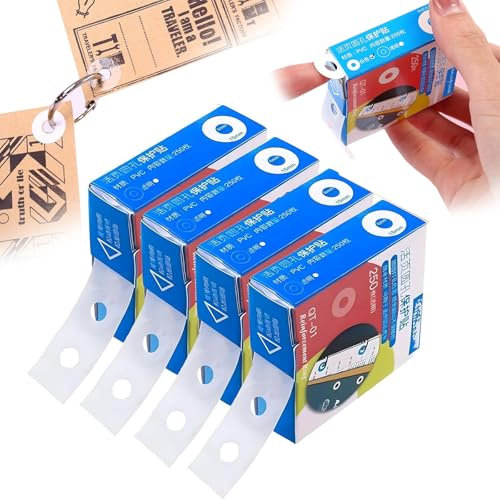 1000 Stück Lochverstärker Selbstklebend, Lochverstärkungsringe, Lochverstärker Selbstklebend Transparent, Verstärkungsringe, Für Lose Blätter Und Dokumente(Transparent, Weiß)