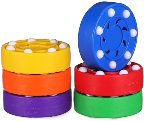 Toddmomy Roller Hockey Pucks 6 Pack 3 Inch Plastic Ice Hockey Balls for Training Indoor Outdoor Floor Practice Sports