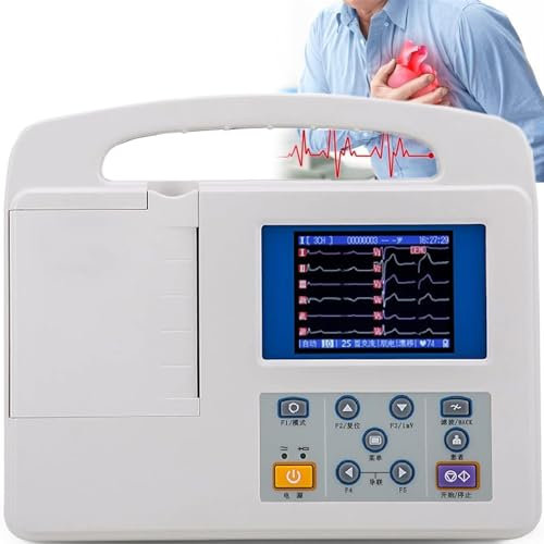 Monitor ECG Digital, Monitor De Signos Vitales De 12 Canales Y 12 Cables, Pantalla LCD a Color De 3,5 Pulgadas, Software De PC Electrocardiógrafo, para El Hogar, El Hospital