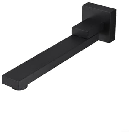 Fauhapyway Rubinetto per vasca da bagno a parete, miscelatore in acciaio inox con beccuccio girevole a 180 gradi, ugello pieghevole, in acciaio inox (nero)