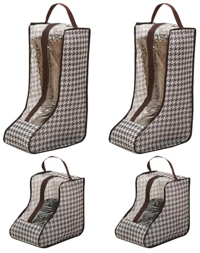 NAFJYR 4 Pcs Boot Storage Bag, Portable Waterproof and Dustproof Boot Bags for Cowboy Boots (2*High + 2*Short)